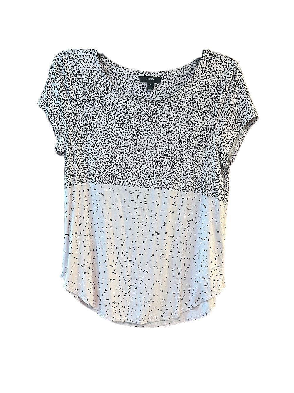 Women's Black and White Speckled Top
